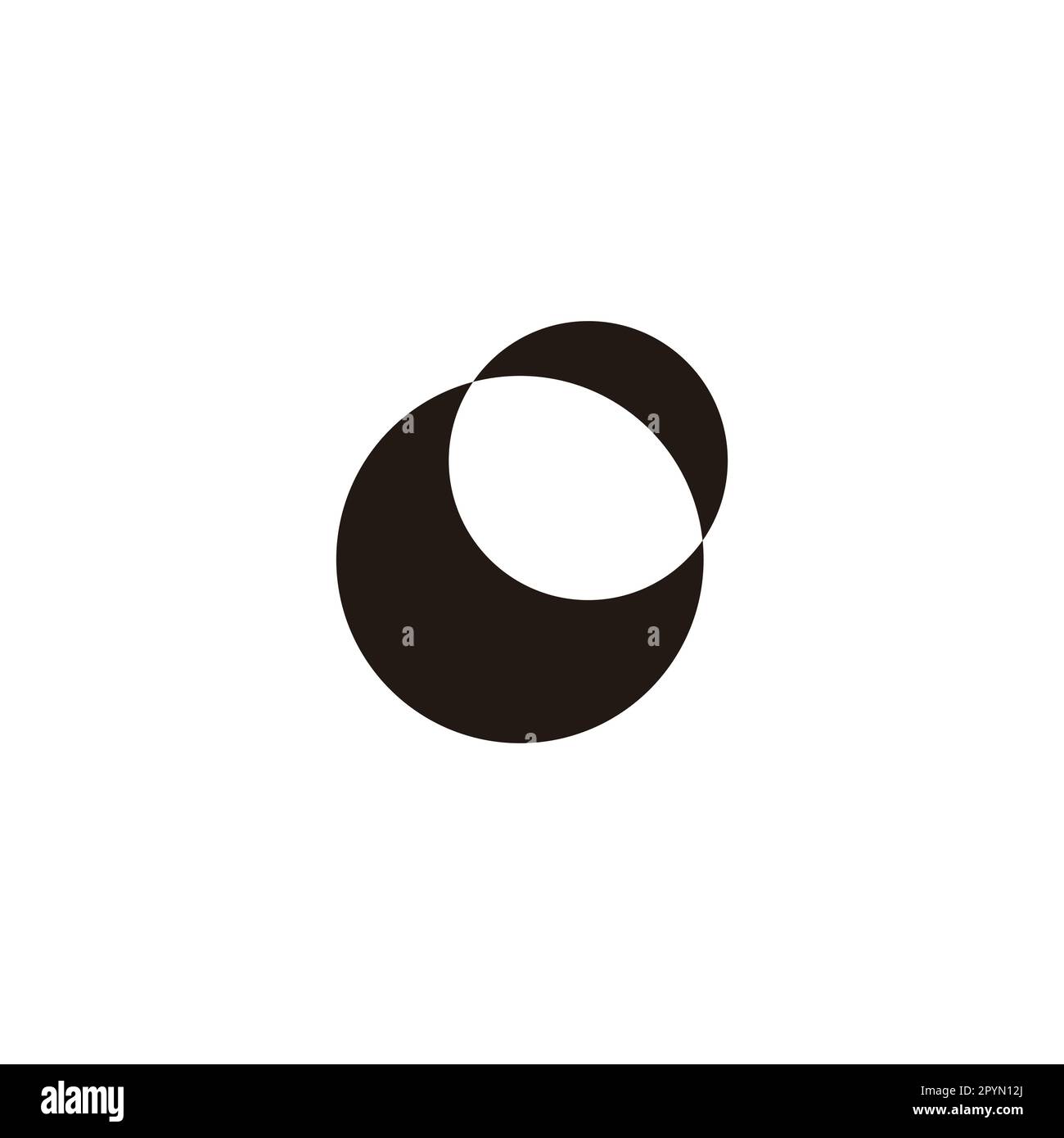 Croissant, symbole géométrique double logo vectoriel simple Illustration de Vecteur