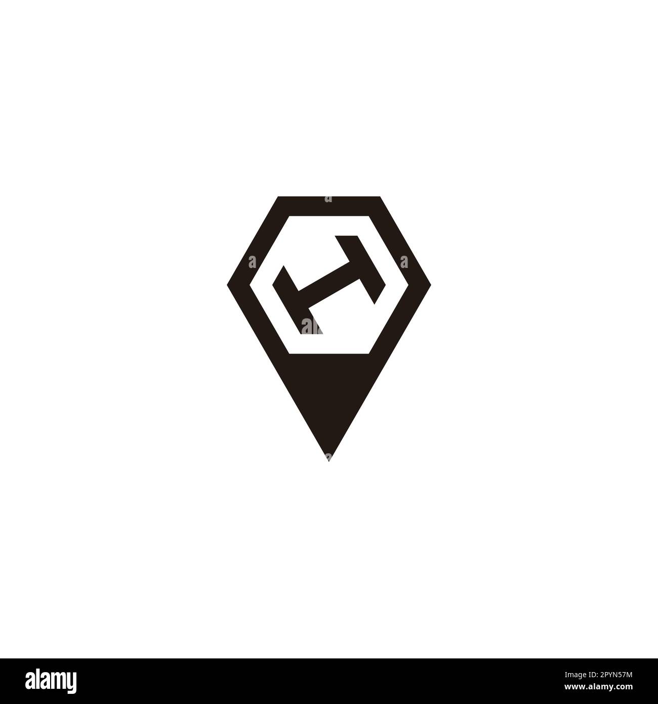 Lettre H au crayon, polygone géométrique symbole simple logo vecteur Illustration de Vecteur