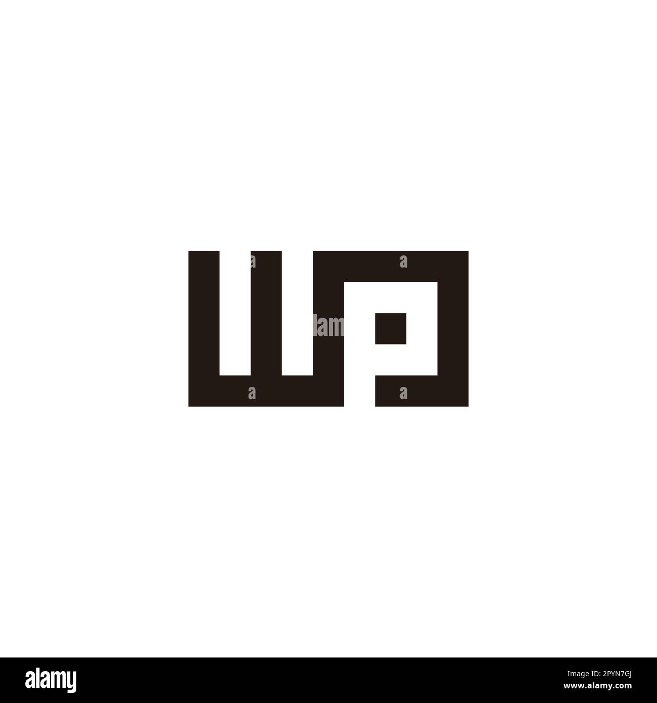 Lettre WP carré, connecter le symbole géométrique simple logo vecteur Illustration de Vecteur