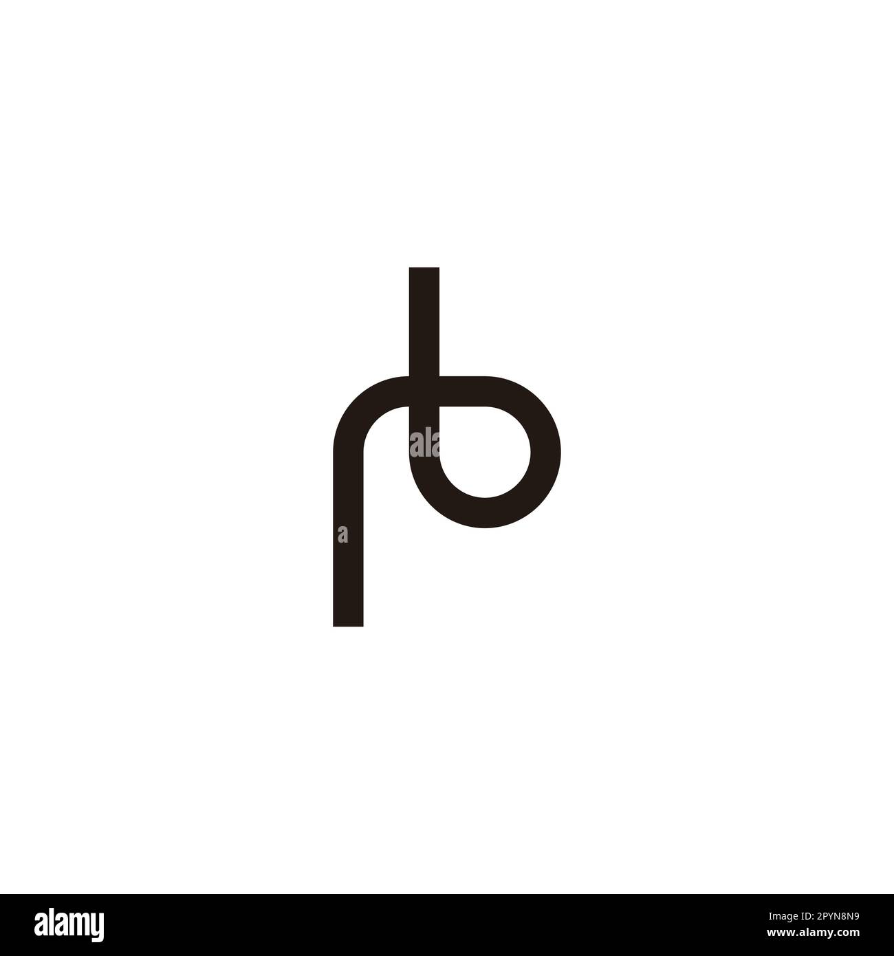 Lettre rb courbe géométrique symbole simple logo vecteur Illustration de Vecteur