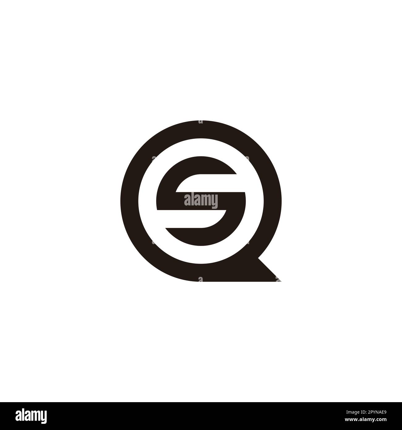 Lettre s en Q, cercle géométrique symbole simple logo vecteur Illustration de Vecteur