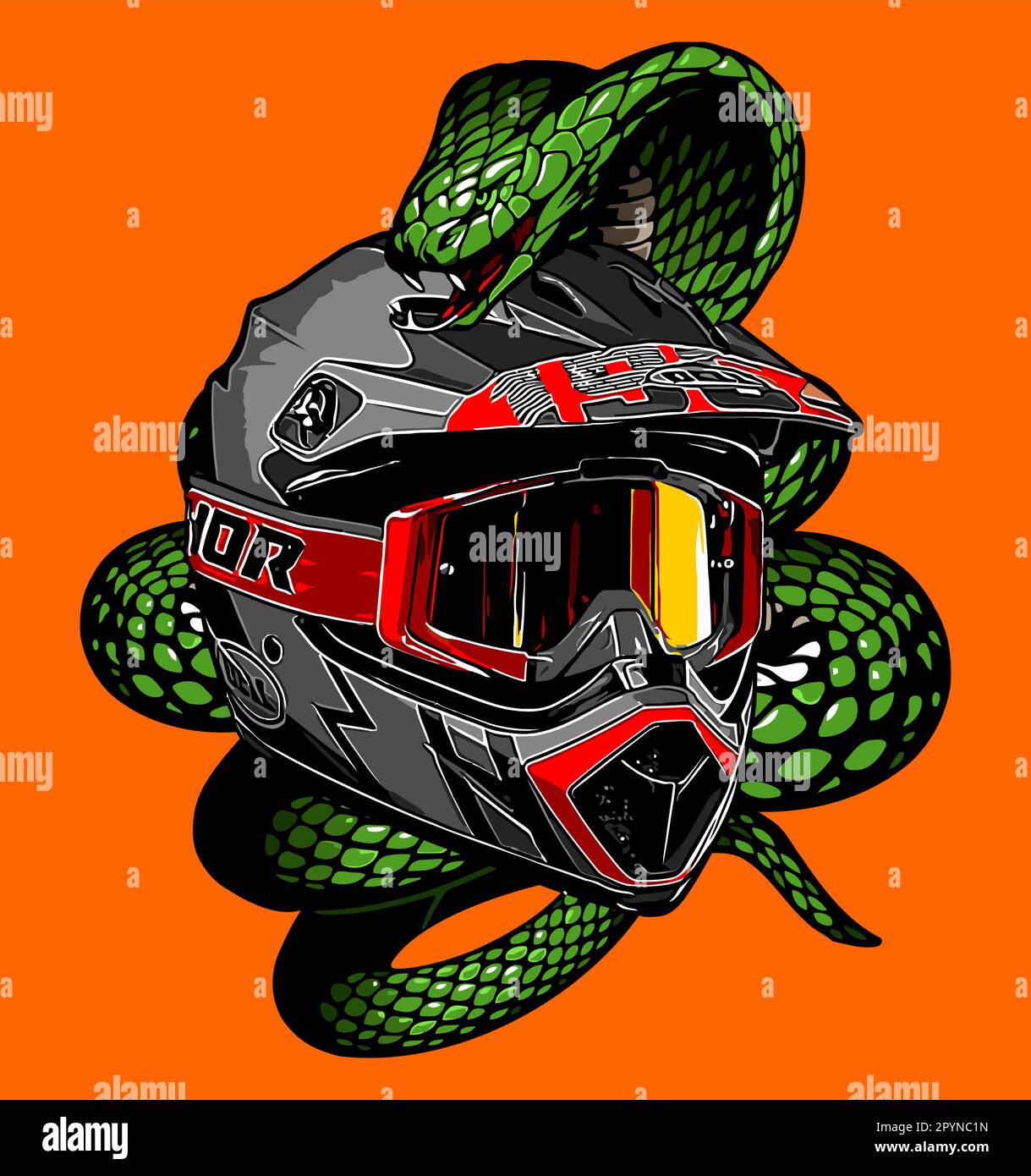 casque et serpent Image Vectorielle Stock - Alamy