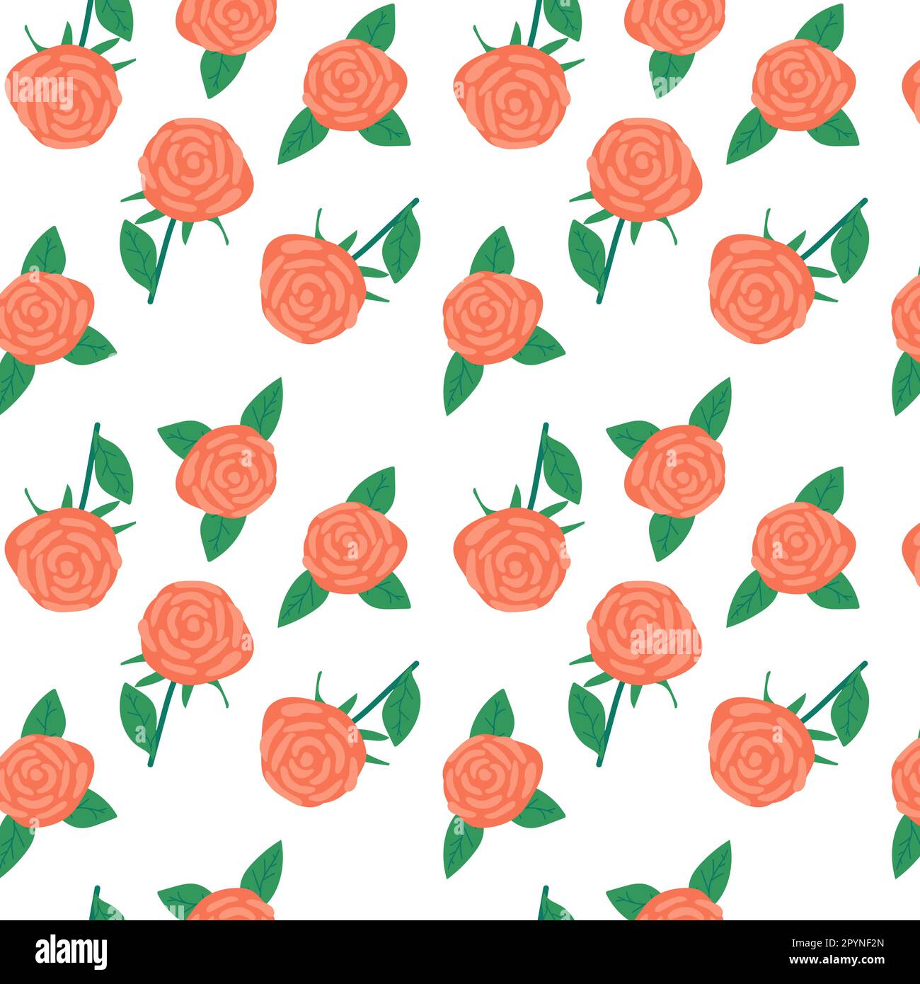motif roses de style folklorique dessiné à la main Illustration de Vecteur