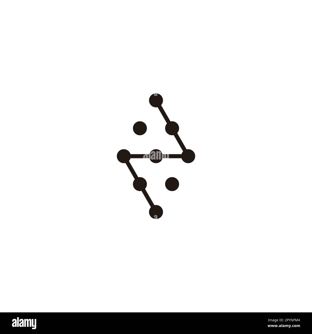 Numéro 2 éclair, molécules symbole géométrique simple logo vecteur Illustration de Vecteur
