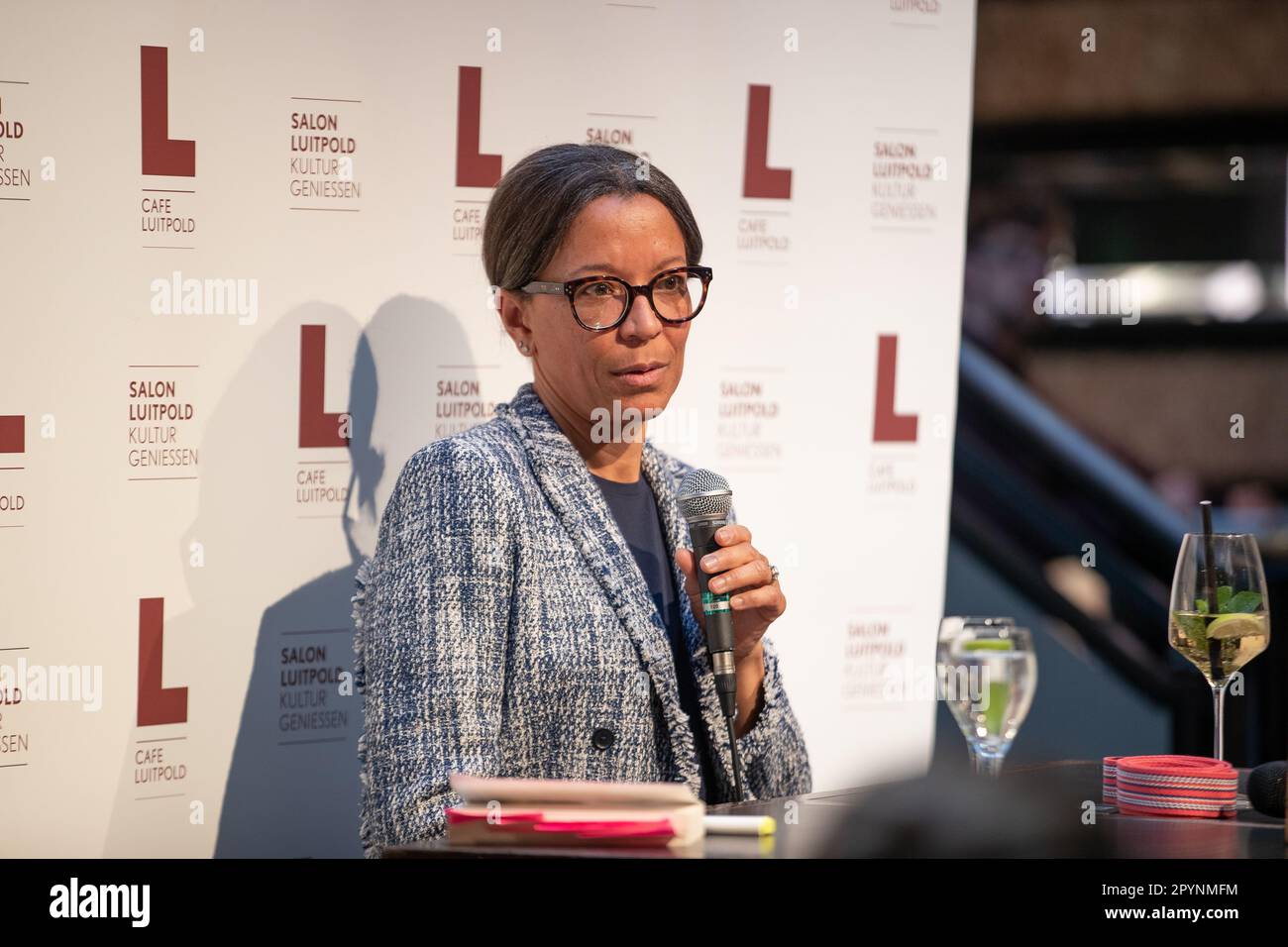 Munich, Allemagne. 03rd mai 2023. Janina Kugel à l'Aperitivo Politico de la Centrale bavaroise pour l'éducation politique travailler en coopération avec le salon Luitpold sur 3 mai 2023 à Munich, Allemagne. (Photo par Alexander Pohl/Sipa USA) crédit: SIPA USA/Alay Live News Banque D'Images