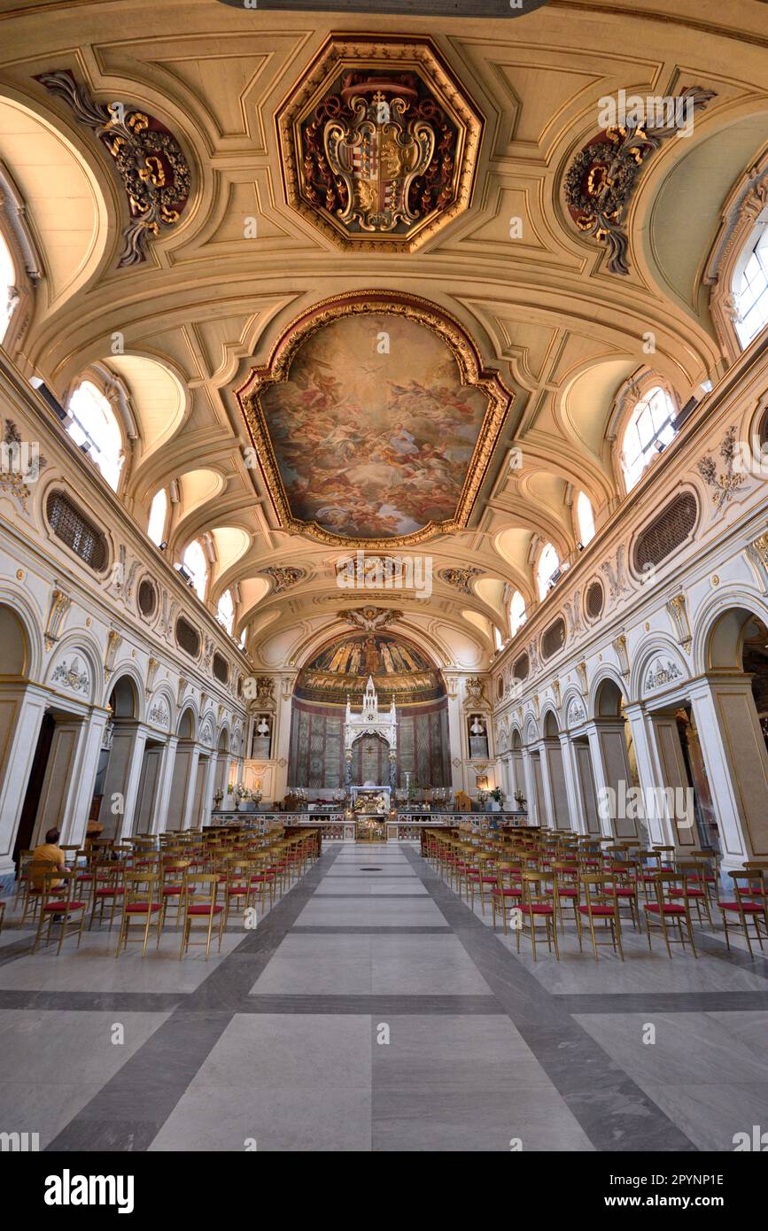 Basilique de Santa Cecilia in Trastevere interior, Trastevere, Rome, Italie Banque D'Images