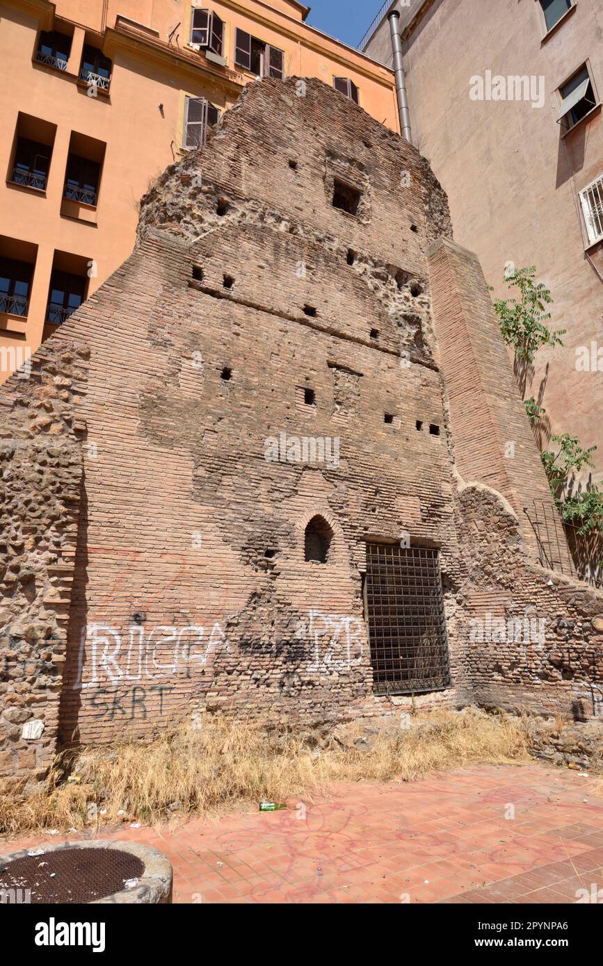 VIIe Cohorte des Vigiles (Septième Cohorte des Vigiles), ruines romaines, Trastevere, Rome, Italie Banque D'Images