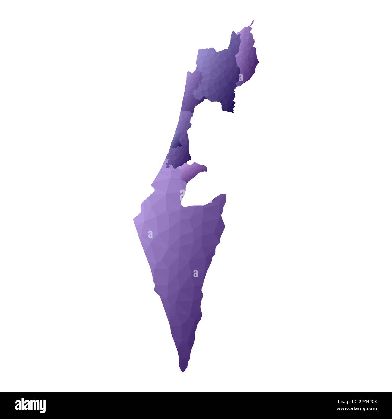 Carte d'Israël. Contour géométrique de pays. Illustration remarquable du vecteur violet. Illustration de Vecteur