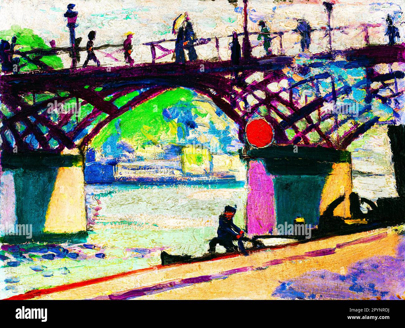 Pont des Arts peinture en haute résolution par Henry Lyman Sayen. Original de la Smithsonian institution. Banque D'Images