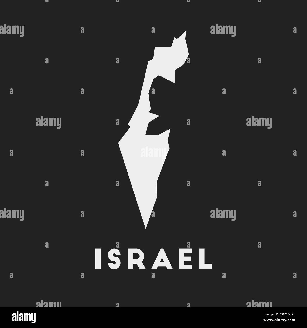 Icône Israël. Carte de pays sur fond sombre. Carte Israël élégante avec nom de pays. Illustration vectorielle. Illustration de Vecteur