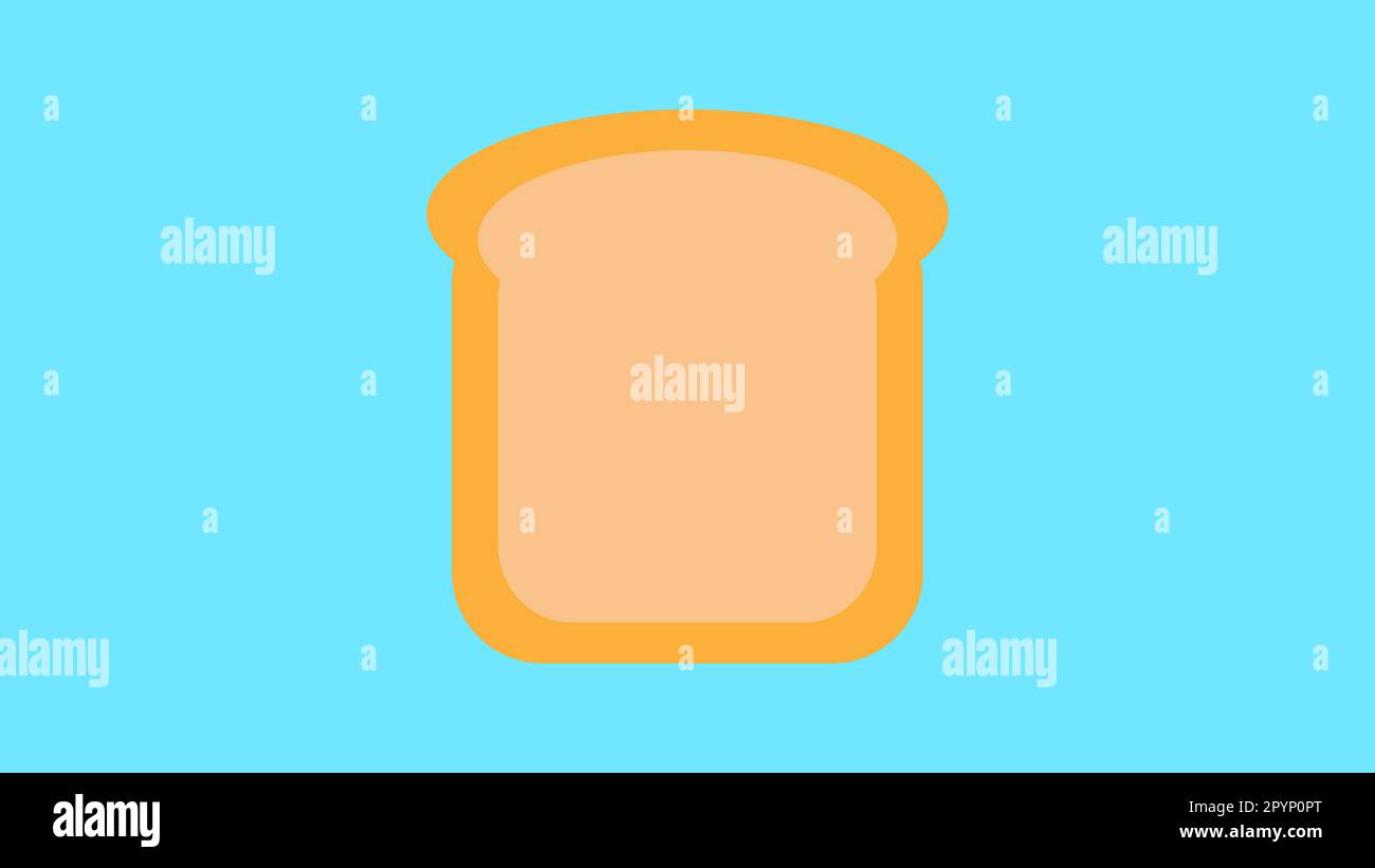 un morceau de pain avec une croûte sur fond bleu. illustration vectorielle. pain sandwich, base pour un sandwich rempli. dessiner avec de la nourriture, un morceau de whi Illustration de Vecteur