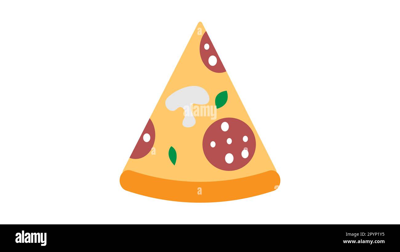 Tranche de pizza mexicaine. Illustration vectorielle plane isolée pour affiche, menus, logotype, brochure, Web et icône. Arrière-plan blanc. Illustration de Vecteur