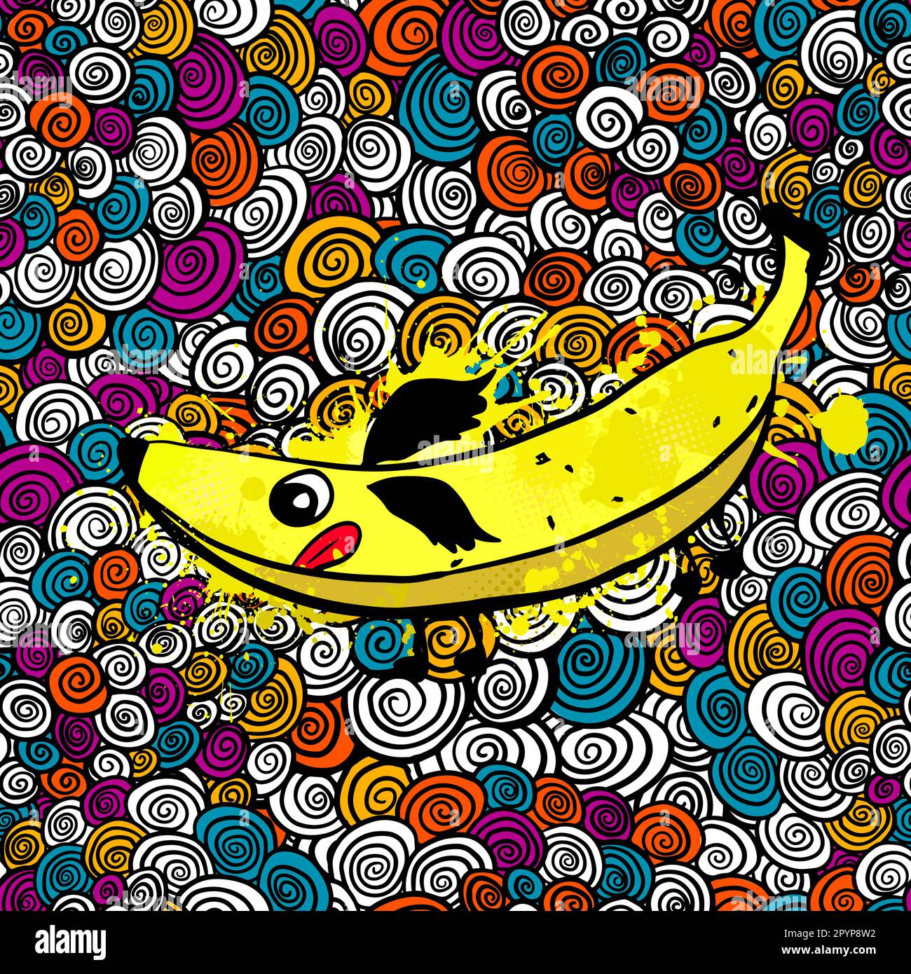 Style sans couture banane puildish gai. Illustration vectorielle Illustration de Vecteur