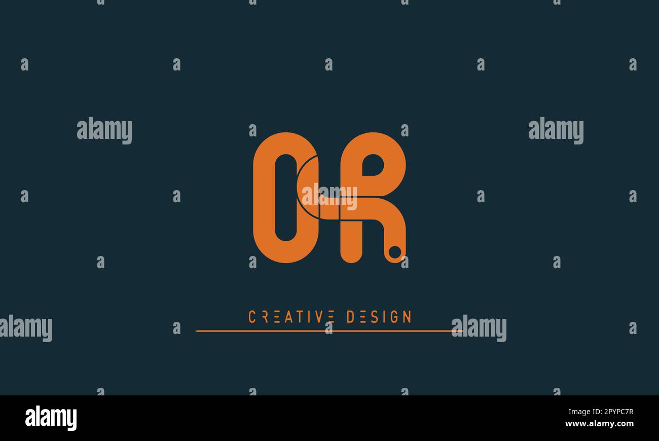 Lettres de l'alphabet Modern Creative logo OU , RO Illustration de Vecteur