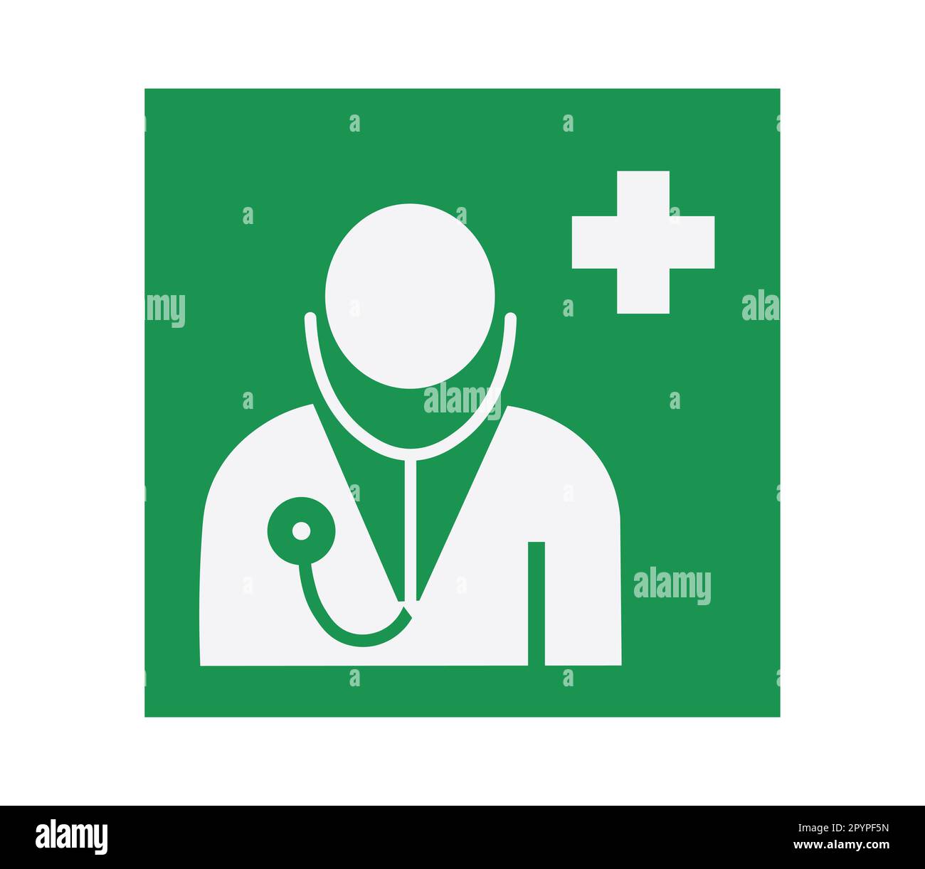 Symbole médecin isolé sur fond vert. Illustration vectorielle. Illustration de Vecteur
