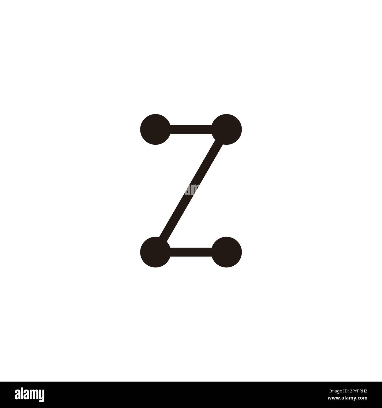 Lettre Z molécule géométrique symbole vecteur simple logo Illustration de Vecteur