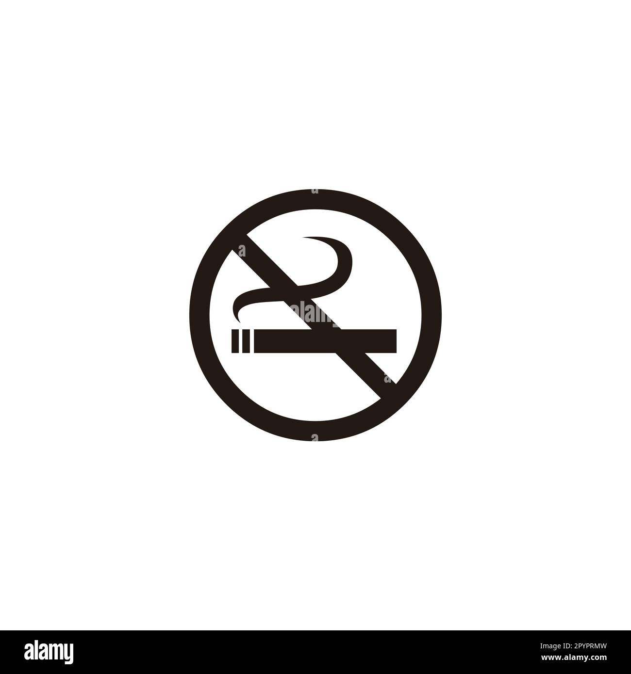 Danger, interdiction de fumer, symbole géométrique simple logo vecteur Illustration de Vecteur