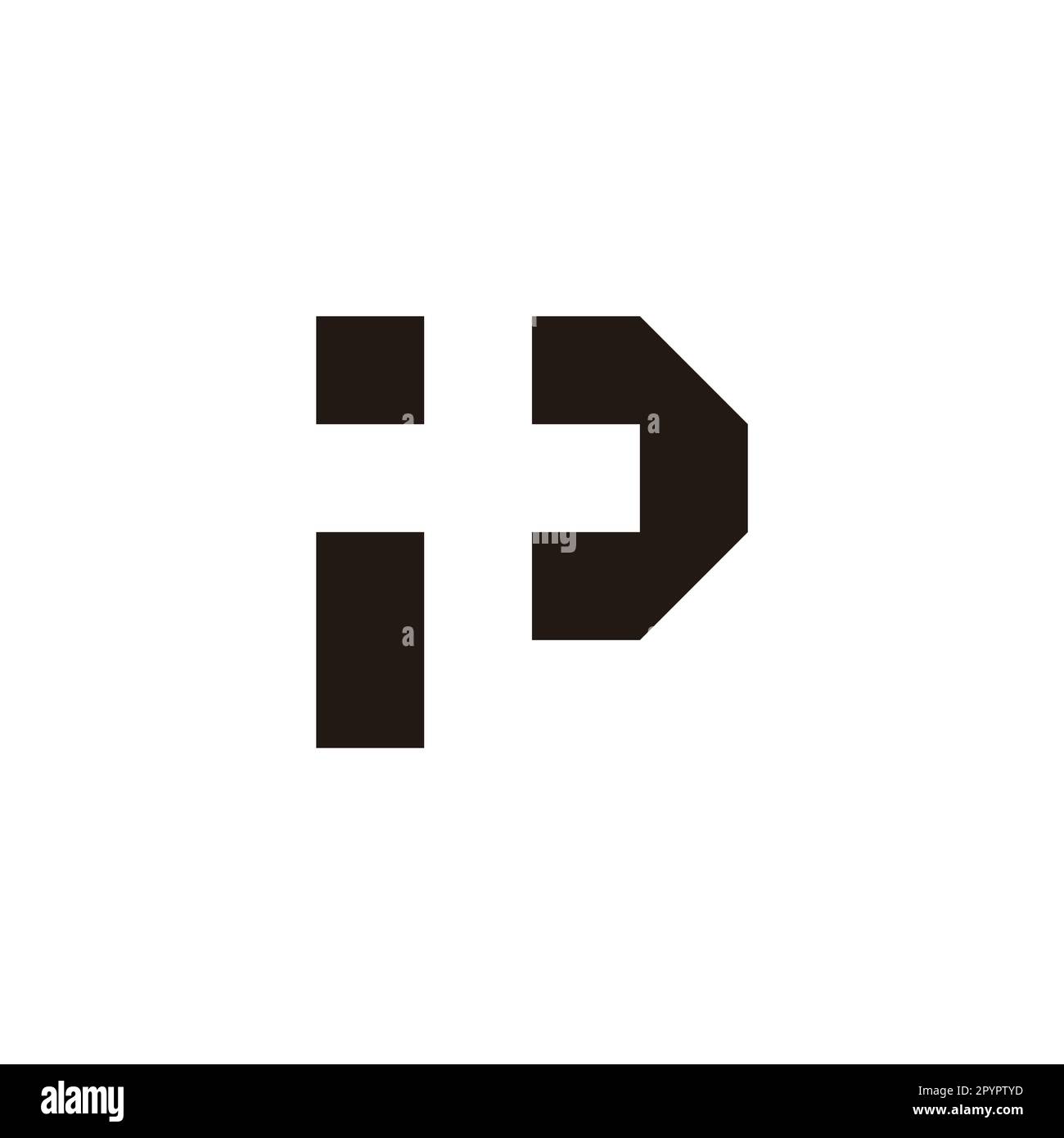 Lettre P plus, symbole géométrique carré logo simple vecteur Illustration de Vecteur