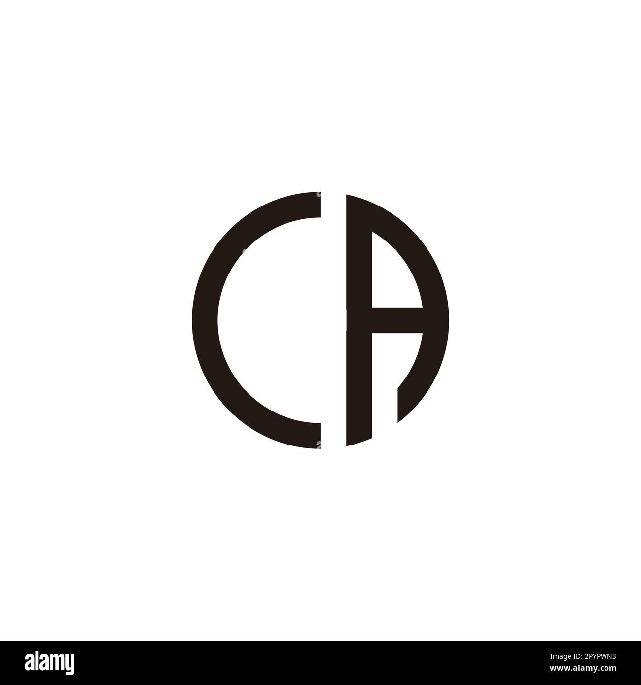 Lettre CA cercle symbole géométrique logo simple vecteur Illustration de Vecteur