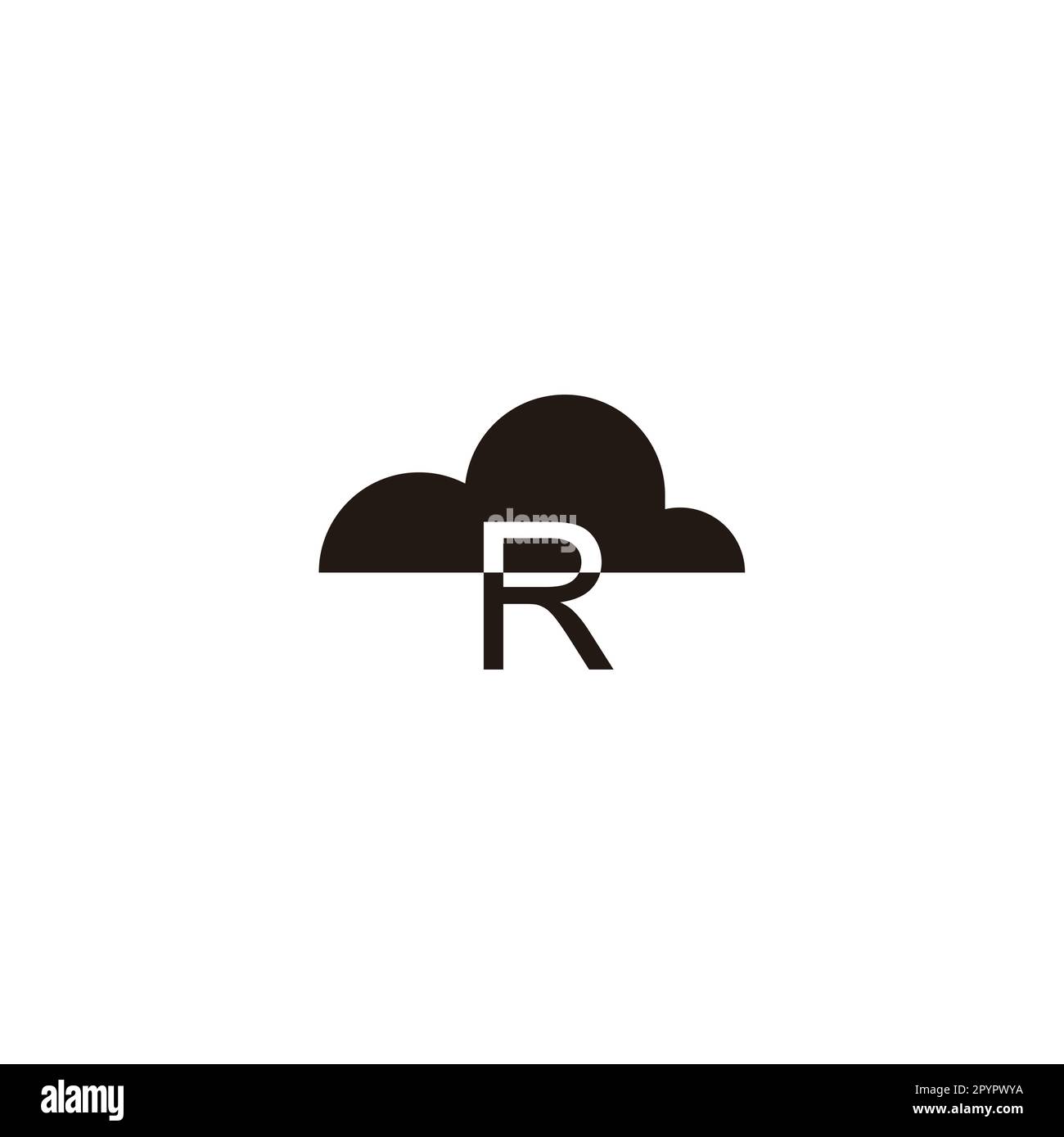 Lettre R nuage symbole géométrique logo simple vecteur Illustration de Vecteur