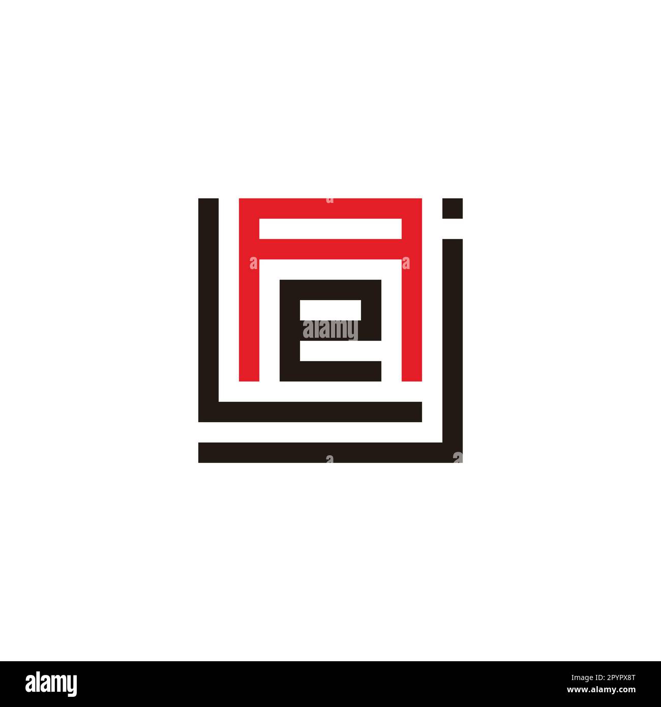 Lettre j, L, A et e, symbole géométrique carré vecteur simple du logo Illustration de Vecteur