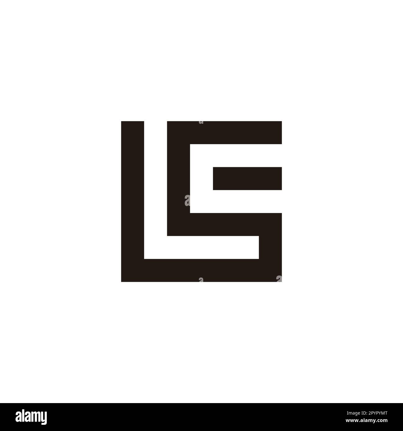 Lettre LSC carré, bande géométrique symbole simple logo vecteur Illustration de Vecteur