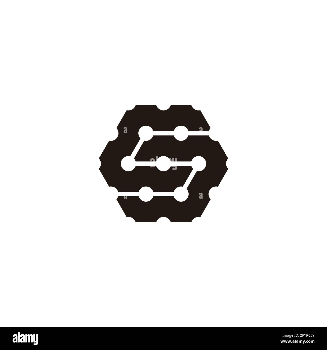 Lettres S molécules, forme hexagonale symbole géométrique simple logo vecteur Illustration de Vecteur