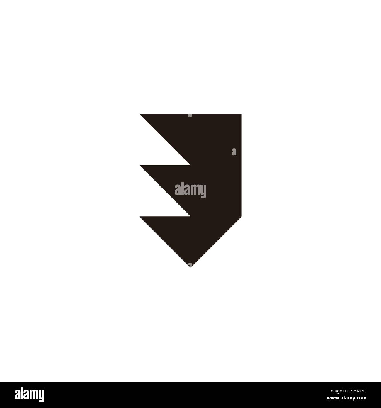 Bouclier numéro 3, symbole géométrique carré logo simple vecteur Illustration de Vecteur