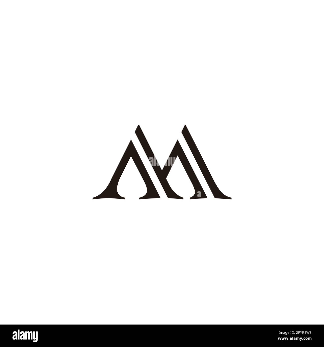 Lettre HM MH h M lignes symbole géométrique simple logo vecteur Illustration de Vecteur