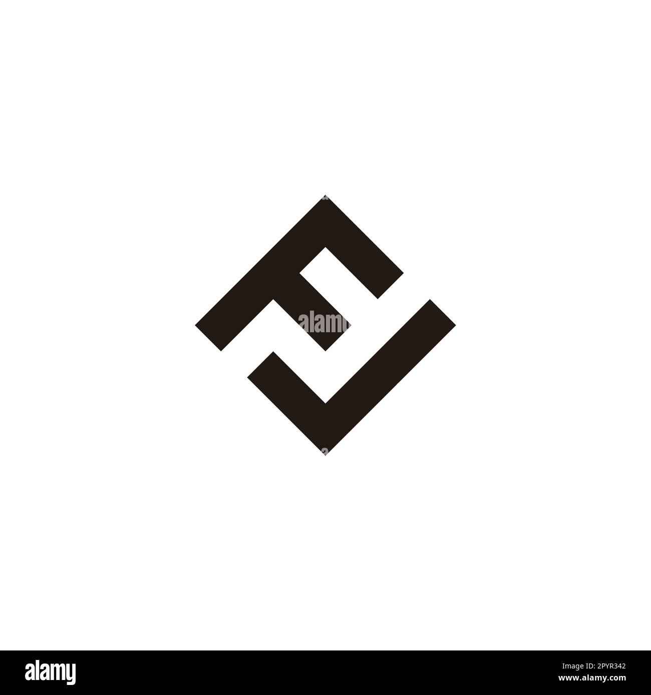 Lettre F J carré géométrique symbole simple logo vecteur Illustration de Vecteur