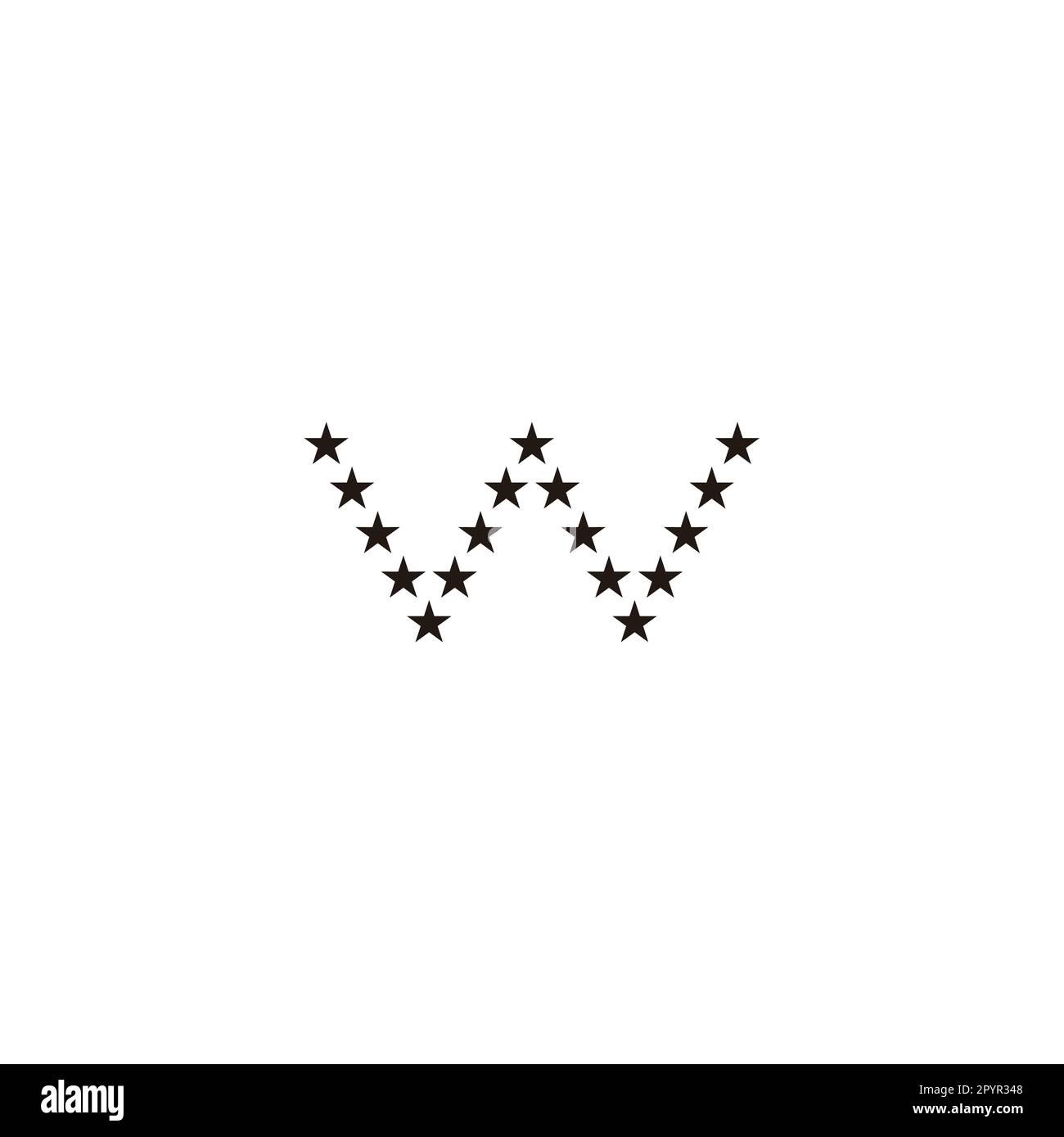 Lettre W étoiles symbole géométrique logo simple vecteur Illustration de Vecteur
