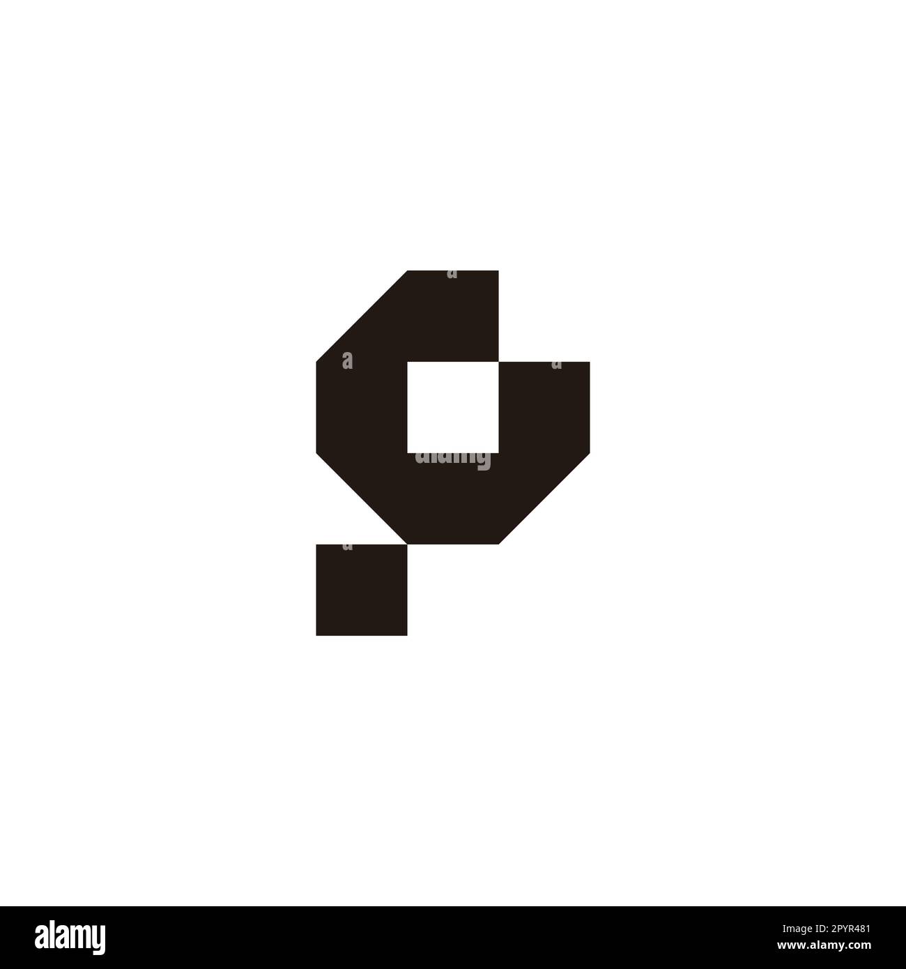 Lettre GP PG G P carré, point géométrique symbole simple logo vecteur Illustration de Vecteur