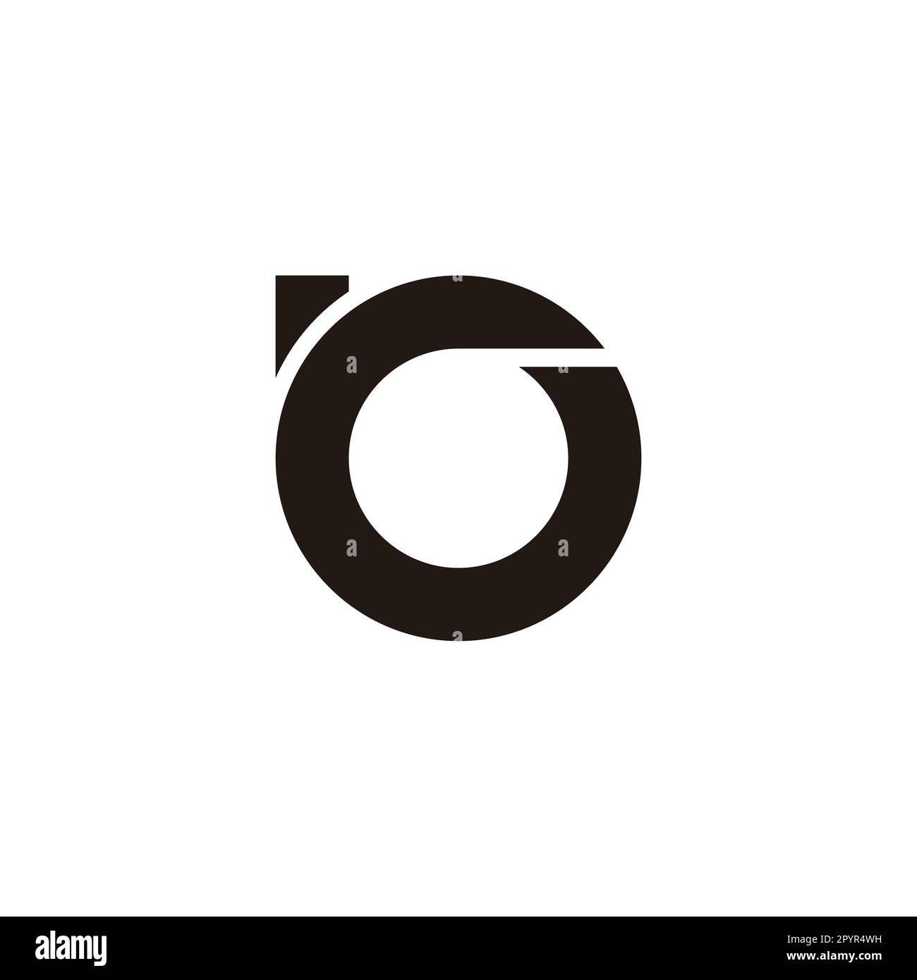 Lettre GB BG G b cercle, contour géométrique symbole simple logo vecteur Illustration de Vecteur