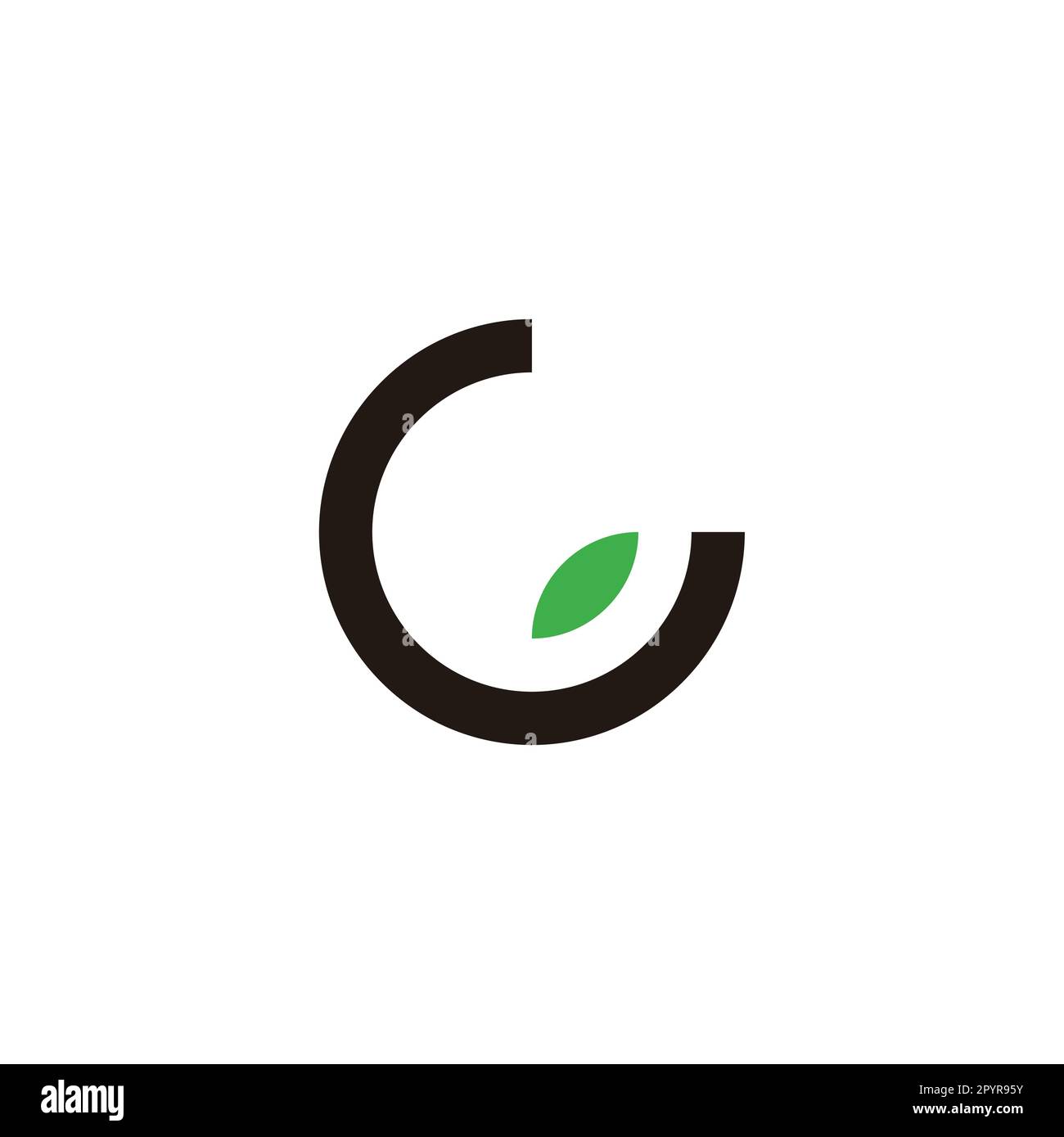 Lettre G feuille, cercle géométrique symbole simple logo vecteur Illustration de Vecteur