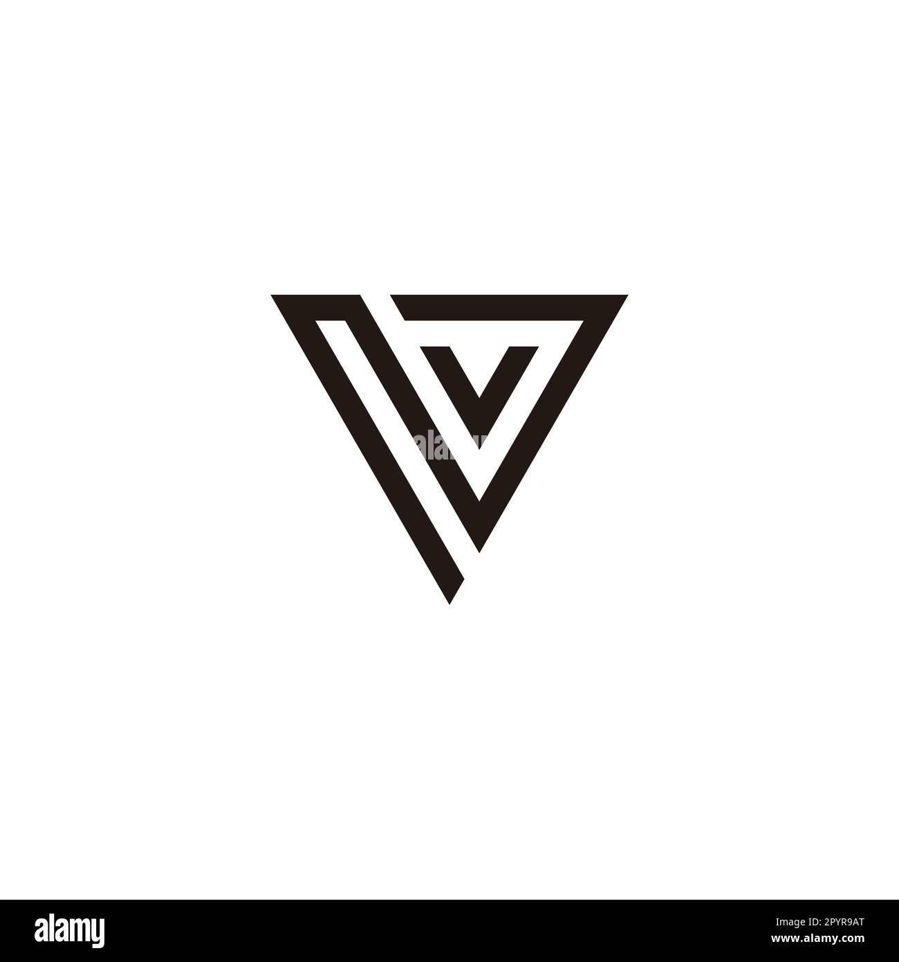 Lettre NV VN N v triangle géométrique symbole simple logo vecteur Illustration de Vecteur