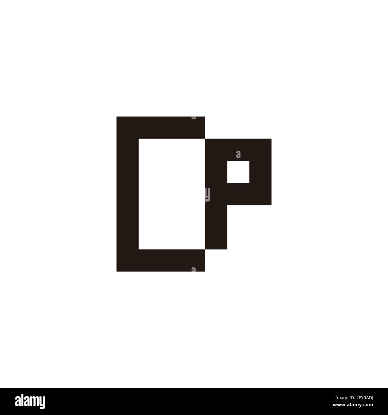 Lettre CP carré géométrique symbole simple logo vecteur Illustration de Vecteur