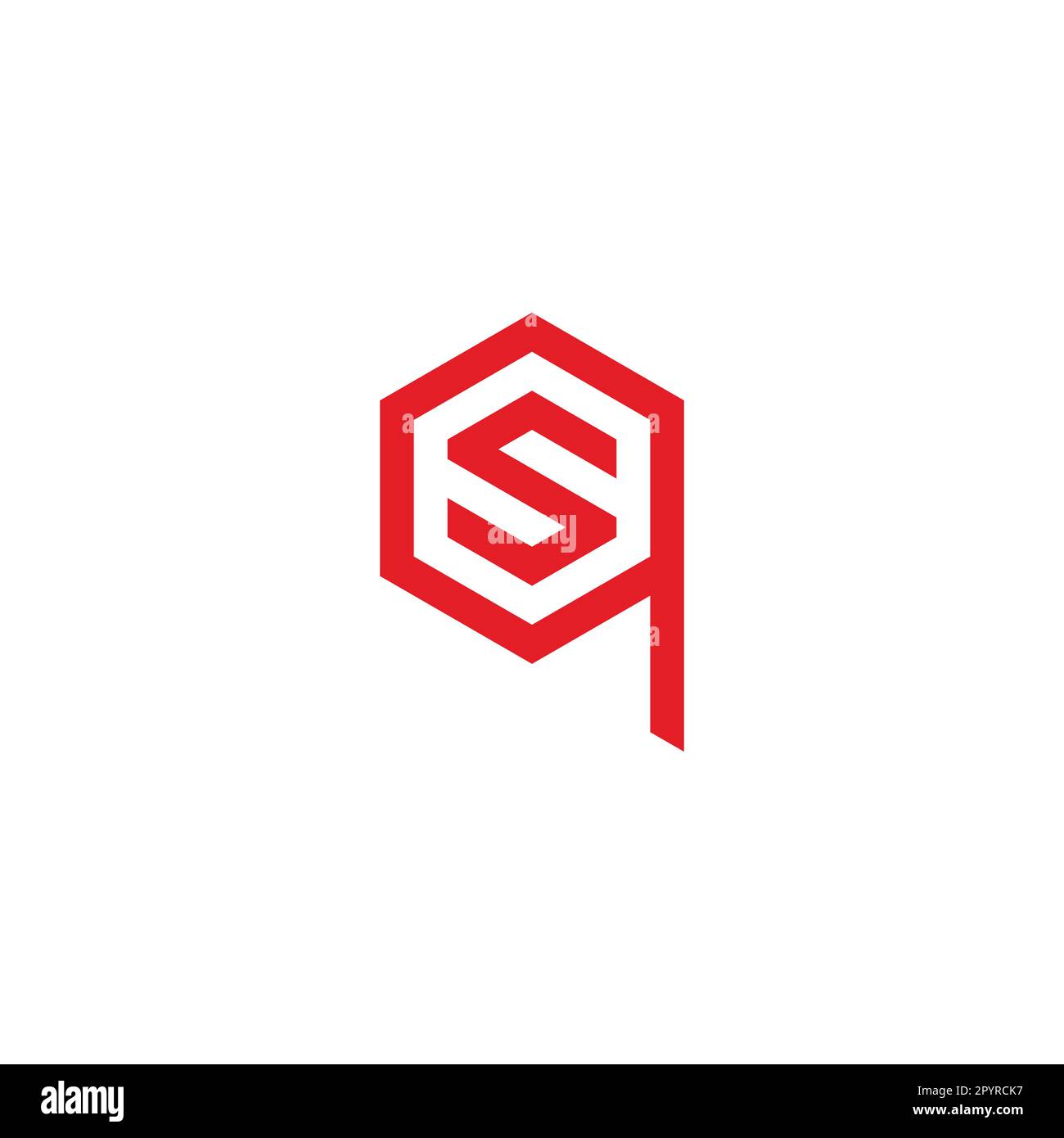 Lettre s en q hexagone géométrique symbole simple logo vecteur Illustration de Vecteur