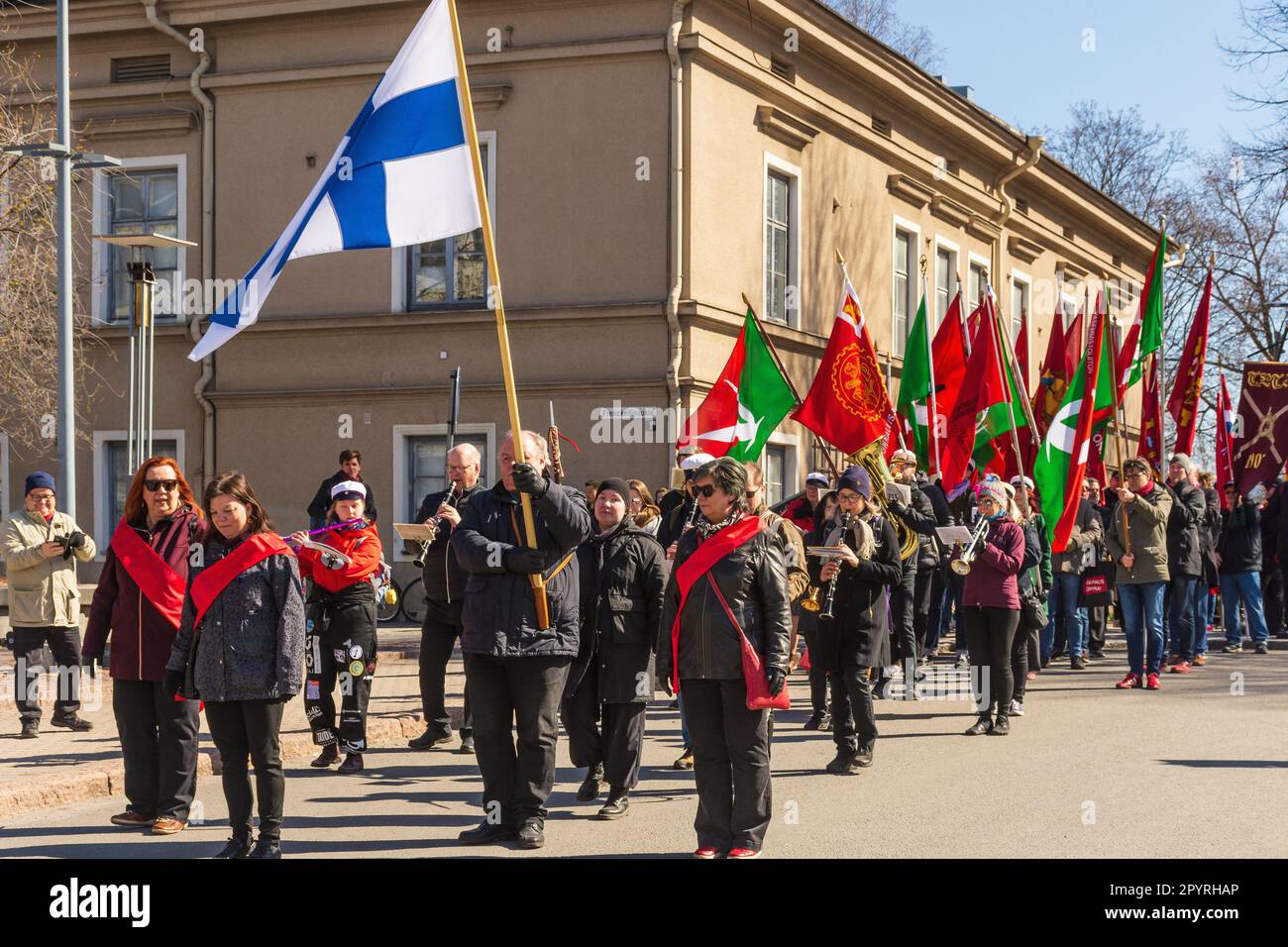 Procession du jour de mai à Tampere en Finlande Banque D'Images