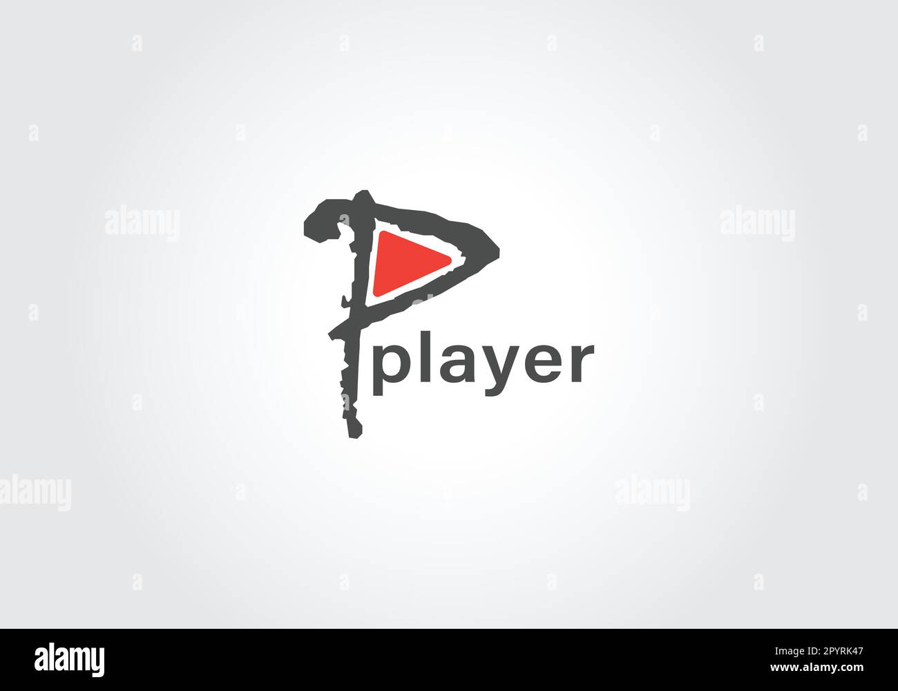 Lecture média vectoriel avec logo lettre P, icône du logo du lecteur multimédia, Illustration de Vecteur