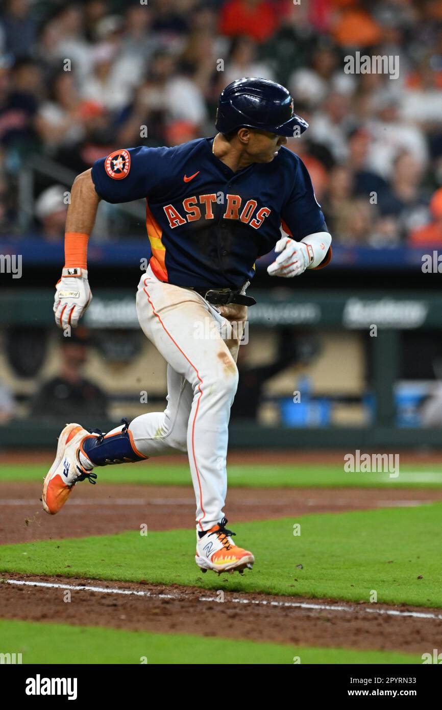 L'arrêt court Jeremy Pena (3) pendant le match de la MLB entre les Giants de San Francisco et les Astros de Houston le mercredi 3 mai 2023, à Minu Banque D'Images