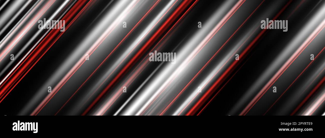 Vector 3D bandes rouges, noires et blanches large arrière-plan abstrait. Illustration de rendu tridimensionnel. Bannière abstraite à rayures. Illustration vectorielle Illustration de Vecteur