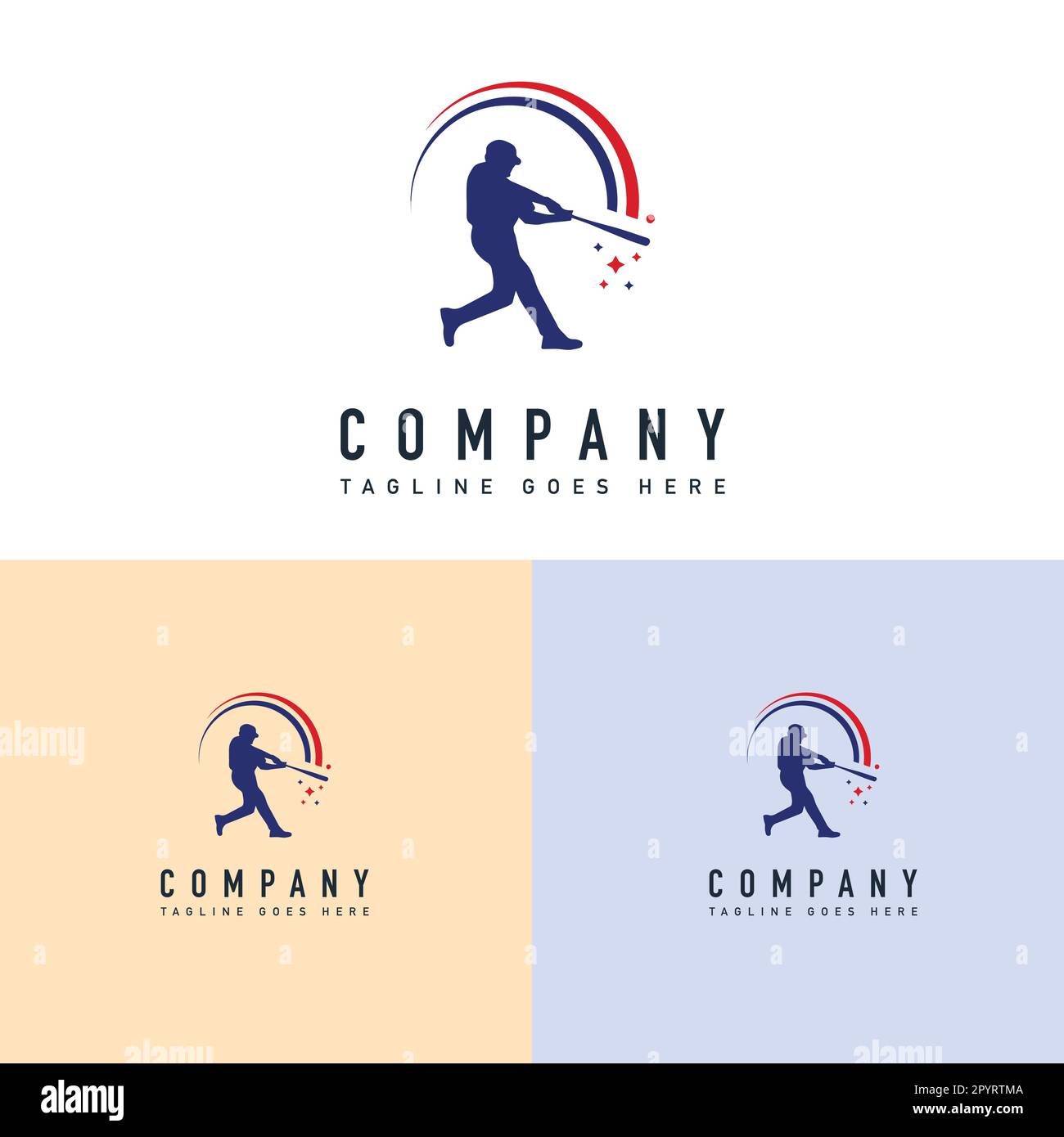 Modèle de logo de baseball, emblème, concept de design, symbole créatif. Modèle vectoriel de conception de logo de sport de base-ball Softball. Illustration de Vecteur