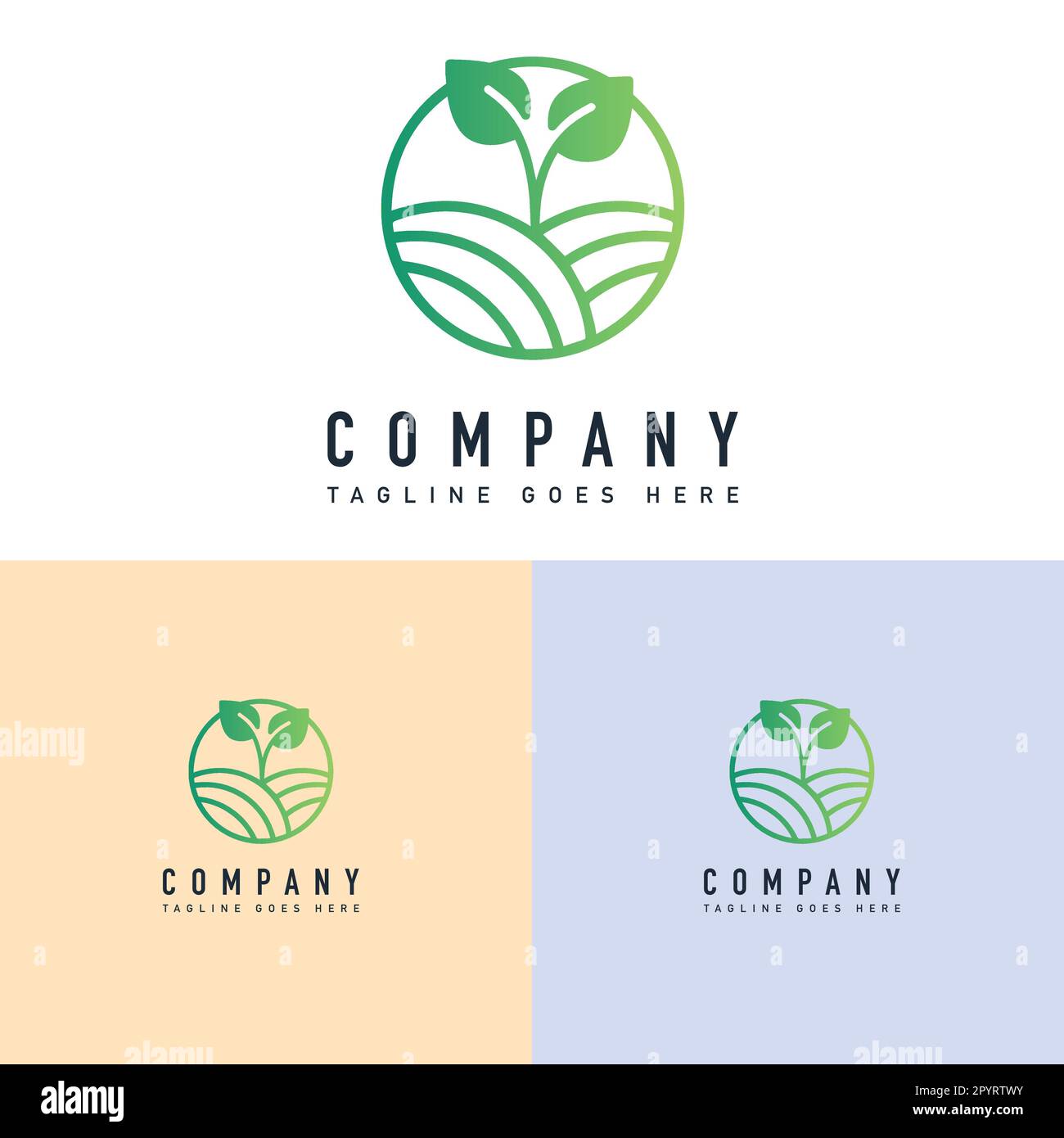 Modèle de conception du logo Agriculture. Modèle de logo commercial. Conception du logo agro Farm. Modèle de logo Farmer Garden nature. Illustration de Vecteur
