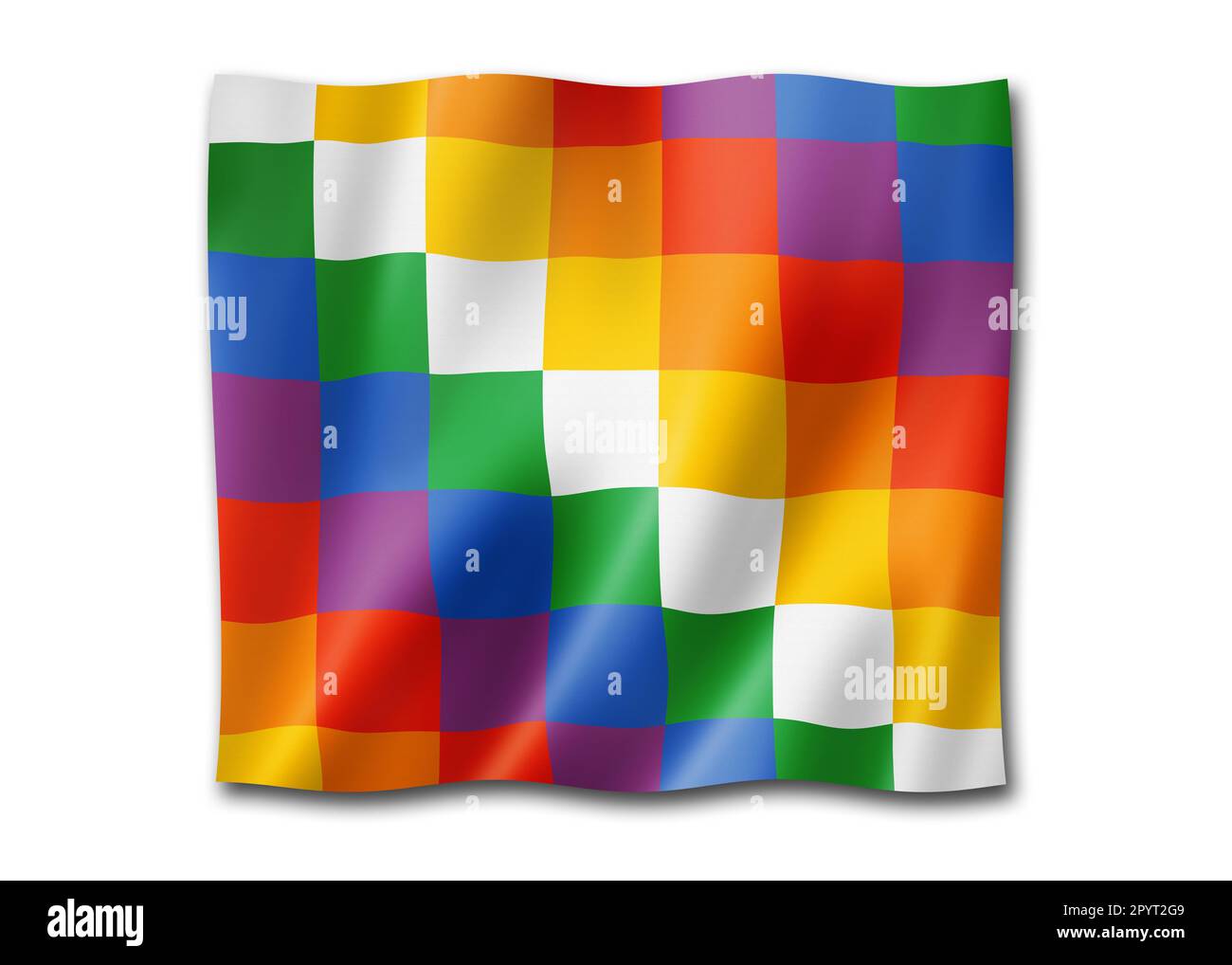 Drapeau ethnique de Wiphala, Amérique du Sud. Illustration tridimensionnelle Banque D'Images Drapeau ethnique de Wiphala, Amérique du Sud. Illustration tridimensionnelle Banque D'Images