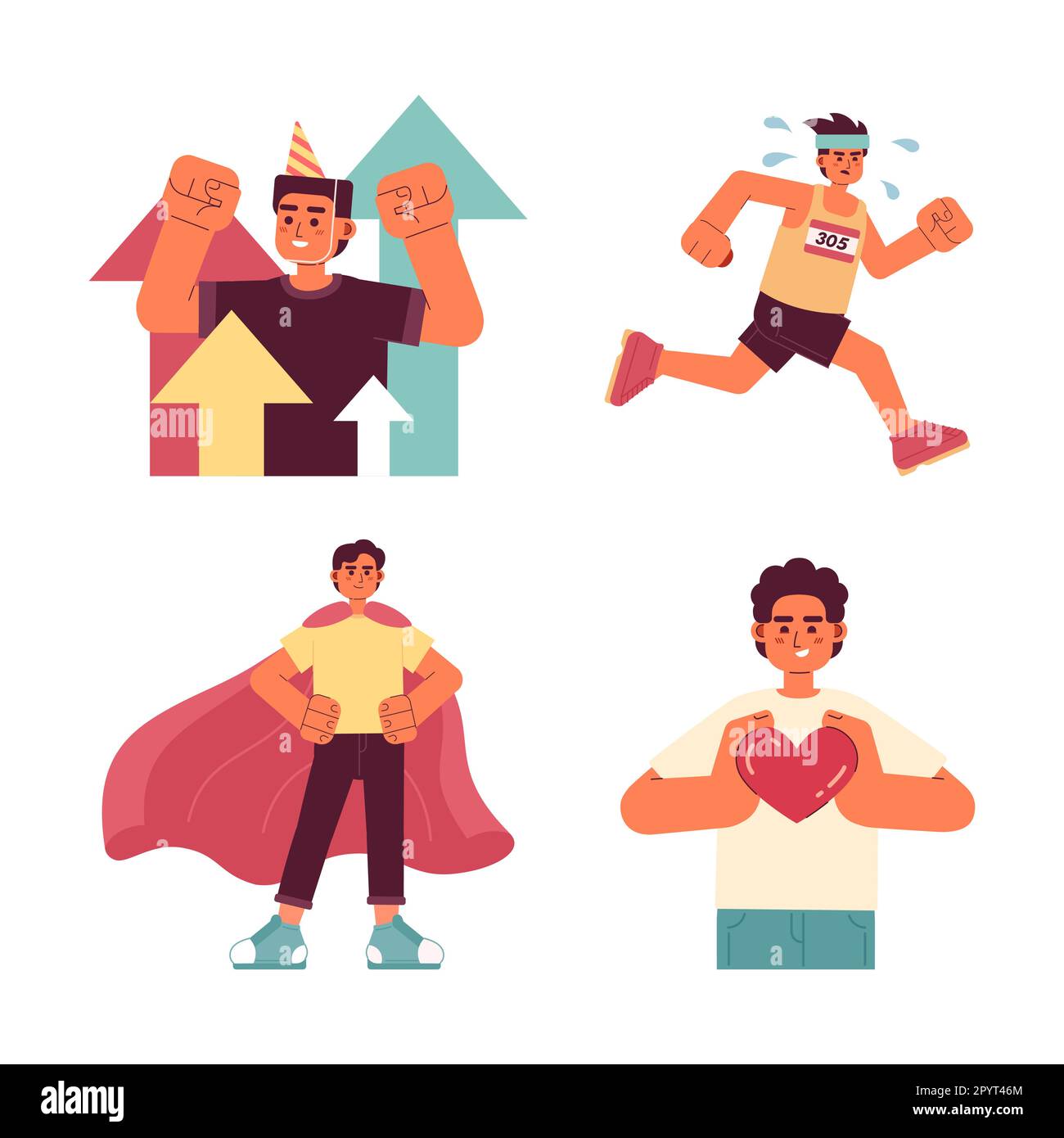 Jeu d'illustrations vectorielles de développement personnel Illustration de Vecteur