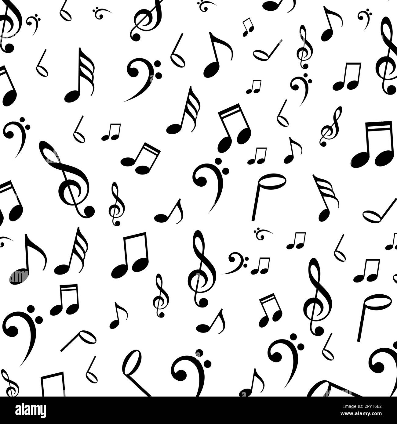 Motif de notes musicales noir et blanc. Fond de texture de symbole Notes de musique Illustration de Vecteur