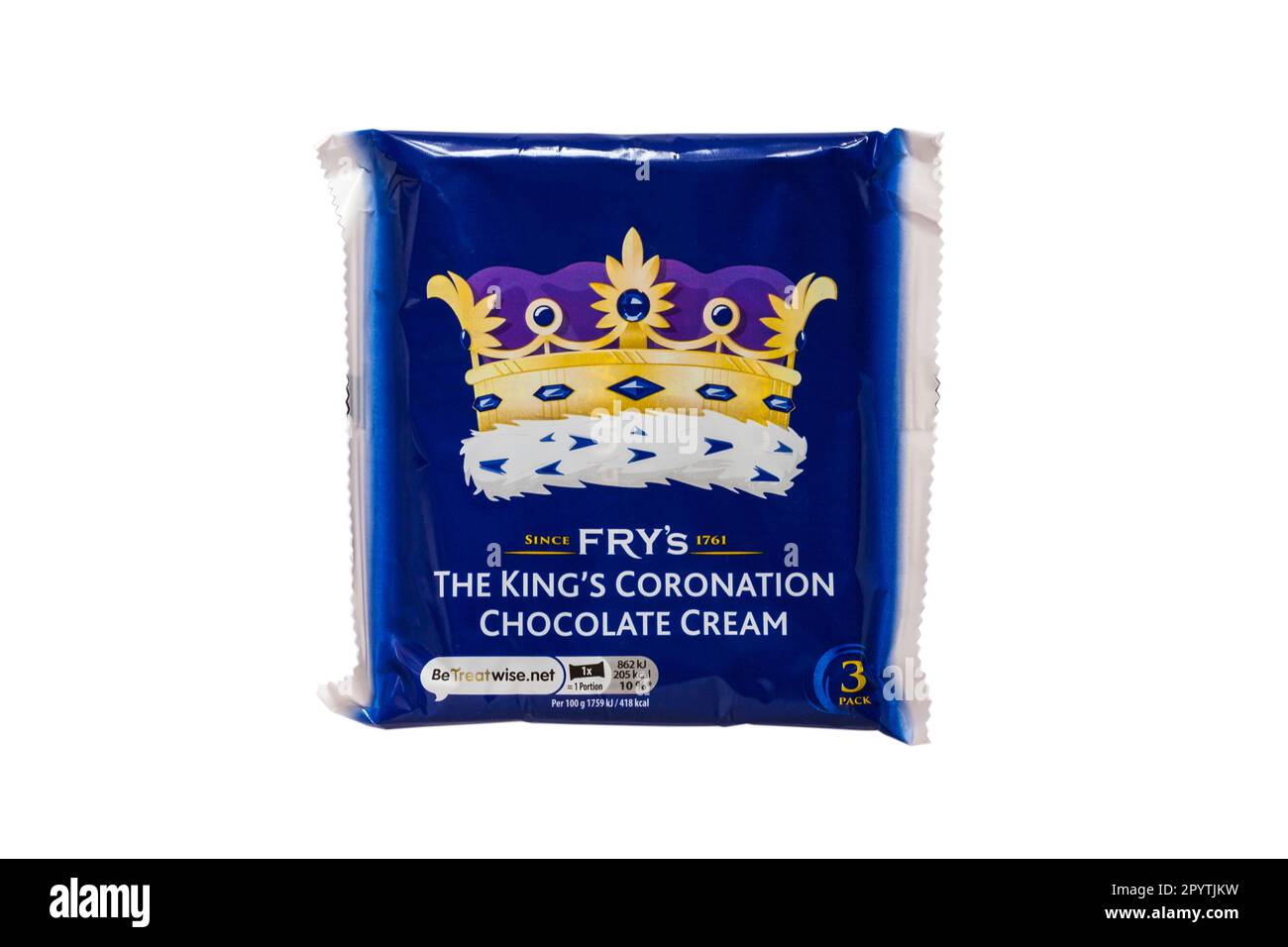 The King's Coronation Chocolate Cream by Frys isolé sur fond blanc - chocolat avec un centre fondant Banque D'Images