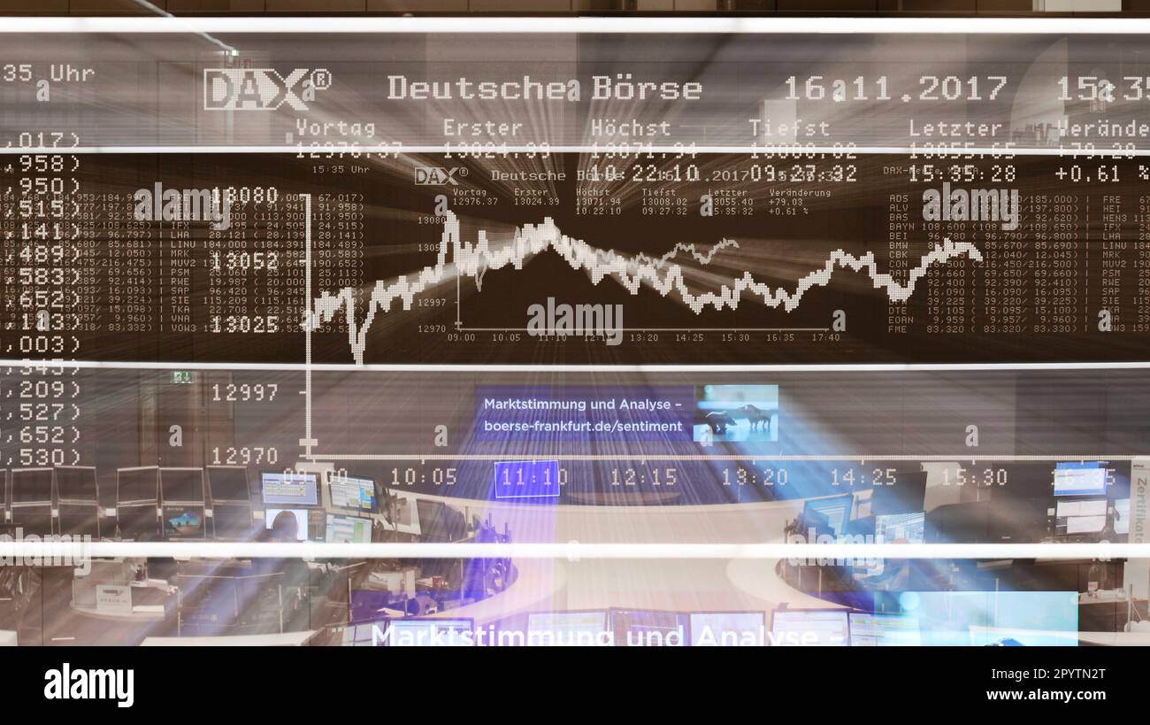 16.11.2017, GER, Francfort, la courbe DAX sur le plancher de la bourse de Francfort Banque D'Images