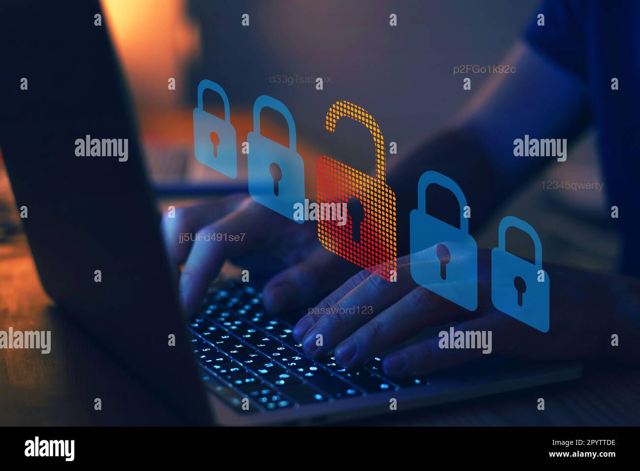 attaque de hacker, concept de cybercriminalité Banque D'Images