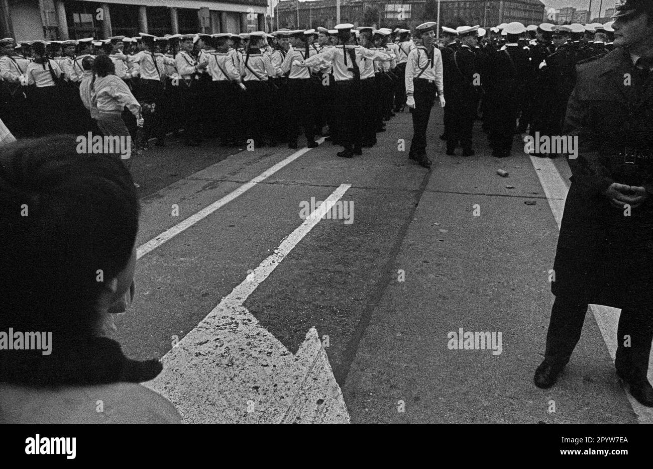 DDR, Berlin, 07.10.1988, Militärparade der NVA zum 39. TAG der Republik, Volksmarine, Alexanderplatz, Banque D'Images
